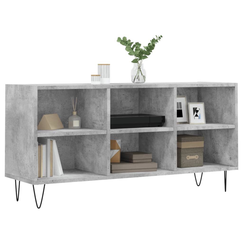 Comodă TV, gri beton, 103,5x30x50 cm, lemn compozit GartenMobel Dekor