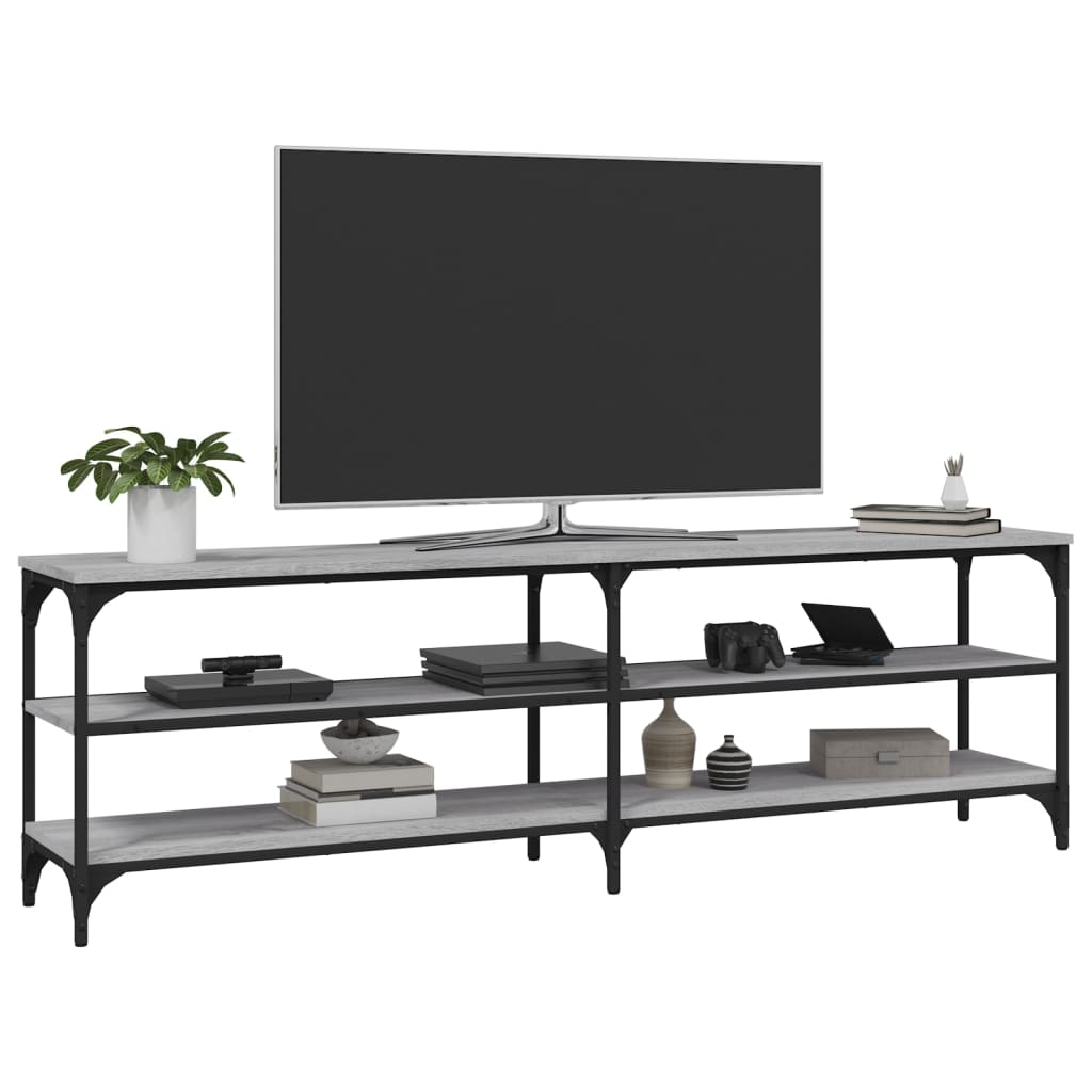 Comodă TV, gri sonoma, 160x30x50 cm, lemn prelucrat GartenMobel Dekor