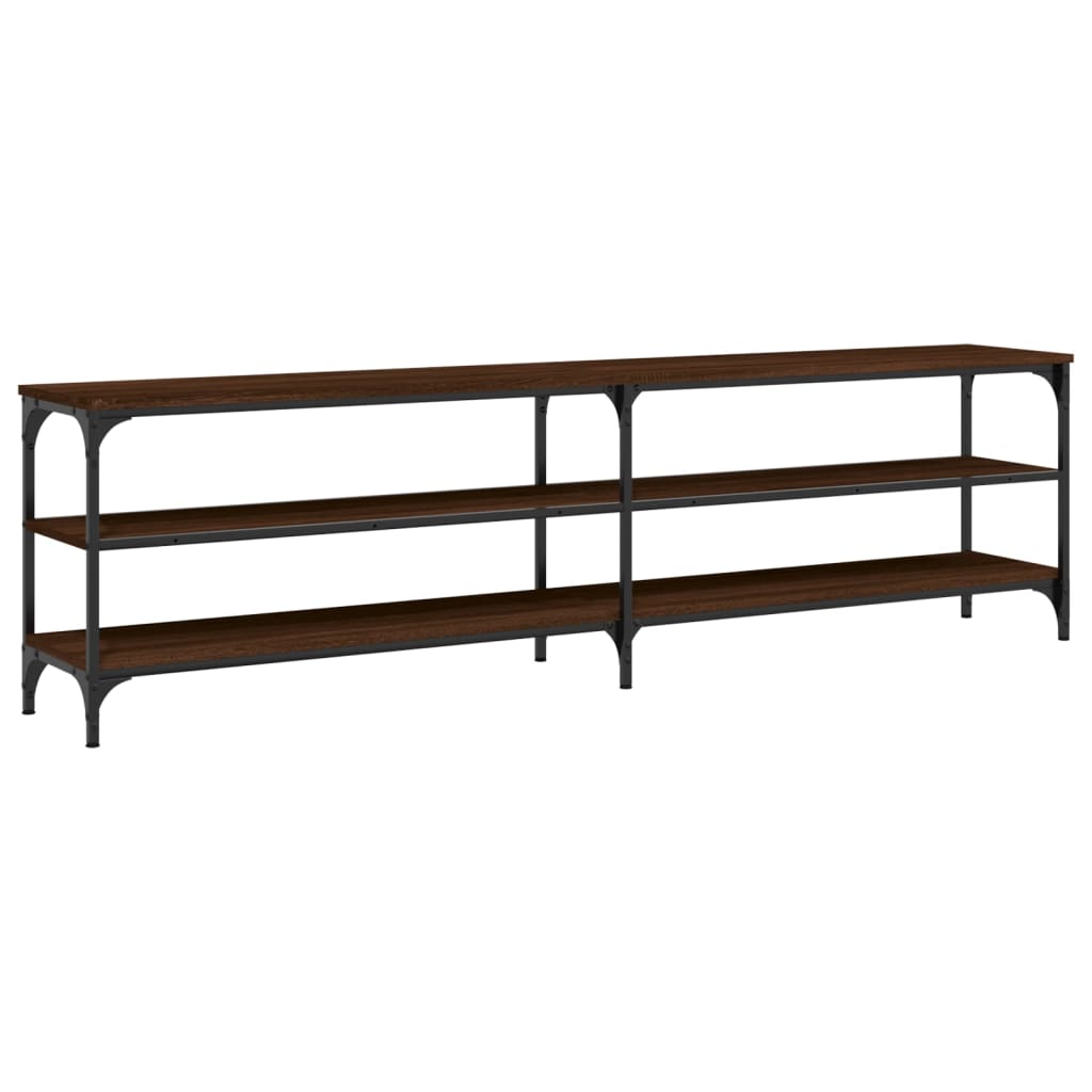 Comodă TV, stejar maro, 180x30x50 cm lemn prelucrat și metal GartenMobel Dekor