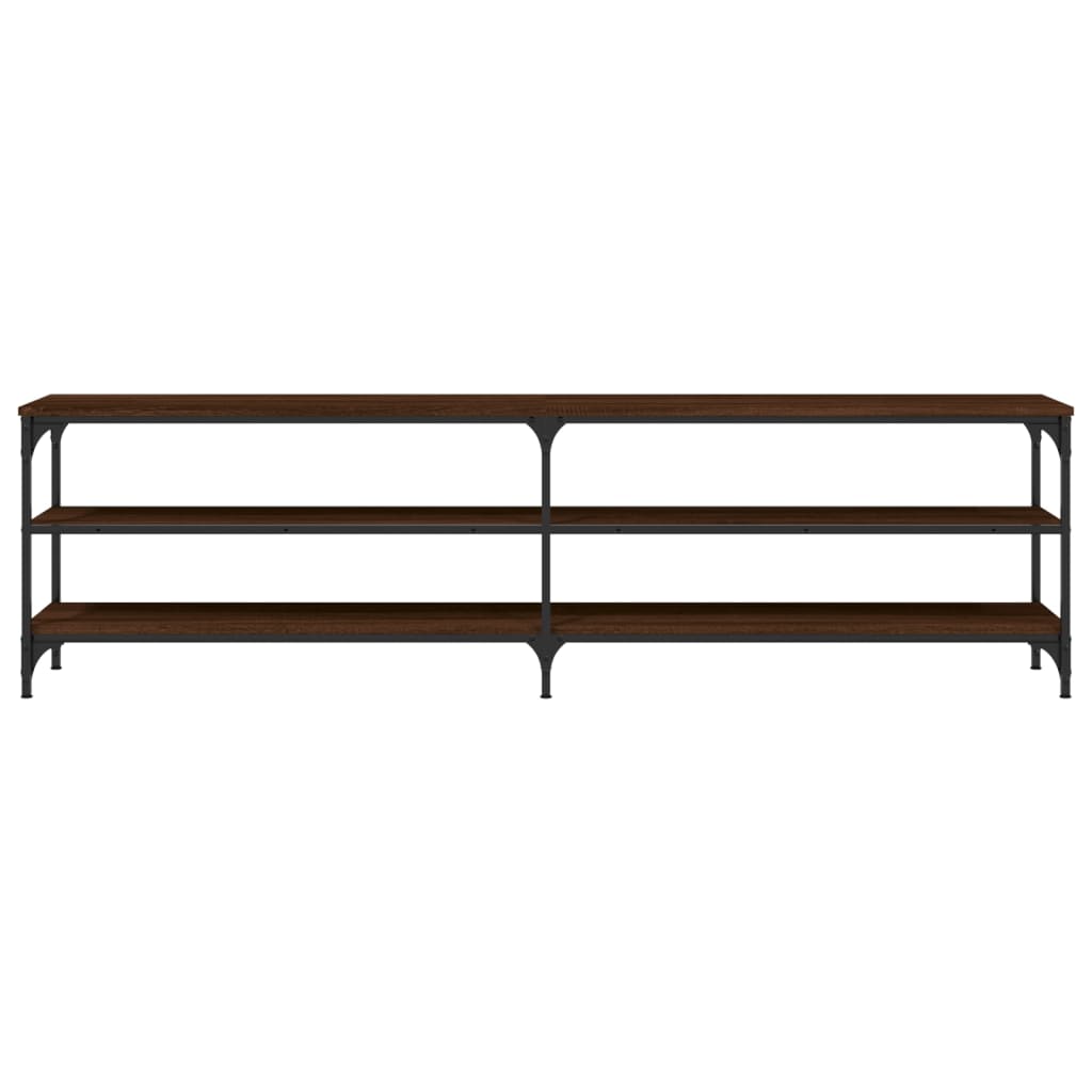 Comodă TV, stejar maro, 180x30x50 cm lemn prelucrat și metal GartenMobel Dekor