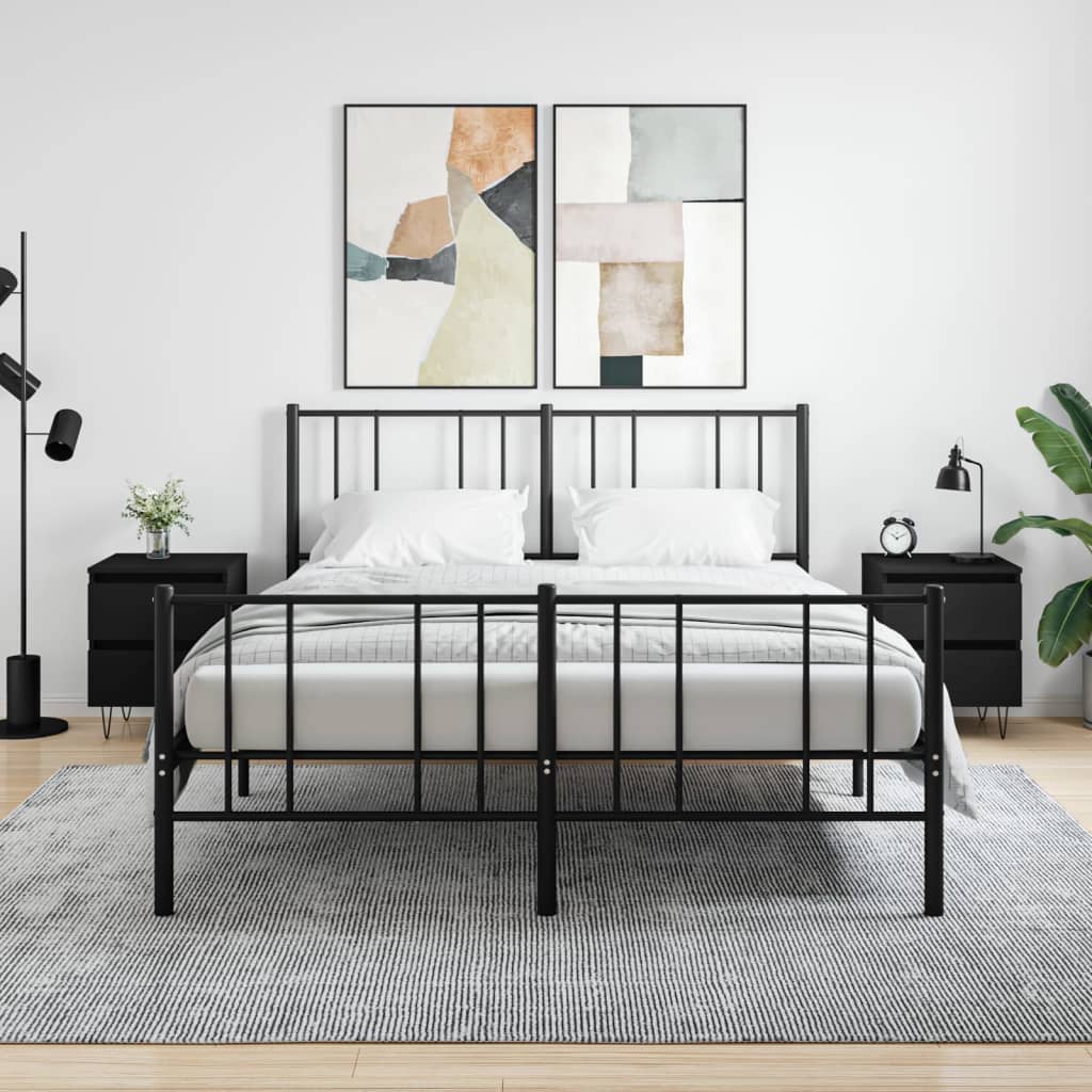 Noptiere, 2 buc., negru, 40x35x50 cm, lemn compozit GartenMobel Dekor