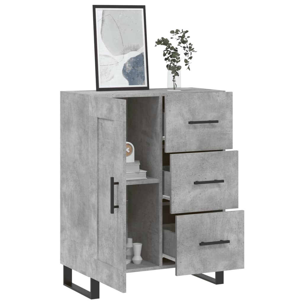 Servantă, gri beton, 69,5x34x90 cm, lemn compozit GartenMobel Dekor
