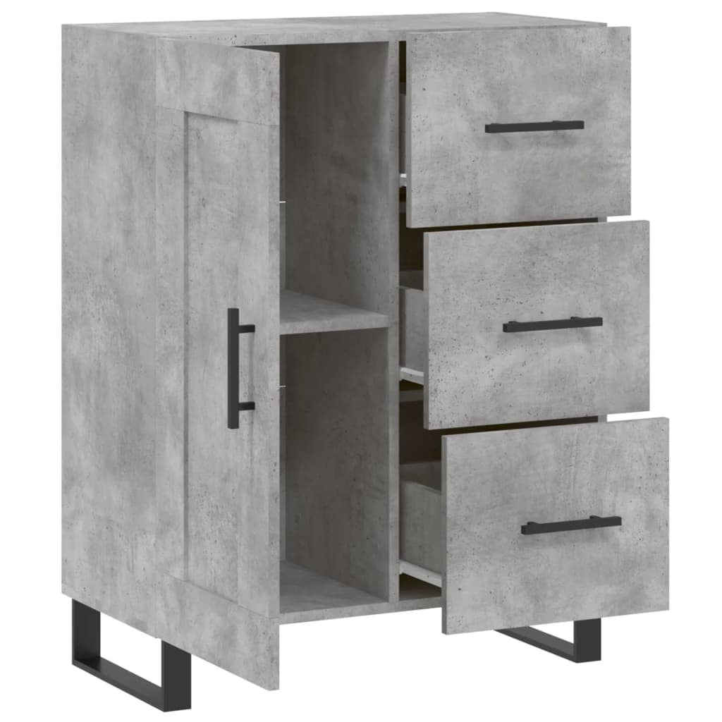 Servantă, gri beton, 69,5x34x90 cm, lemn compozit GartenMobel Dekor