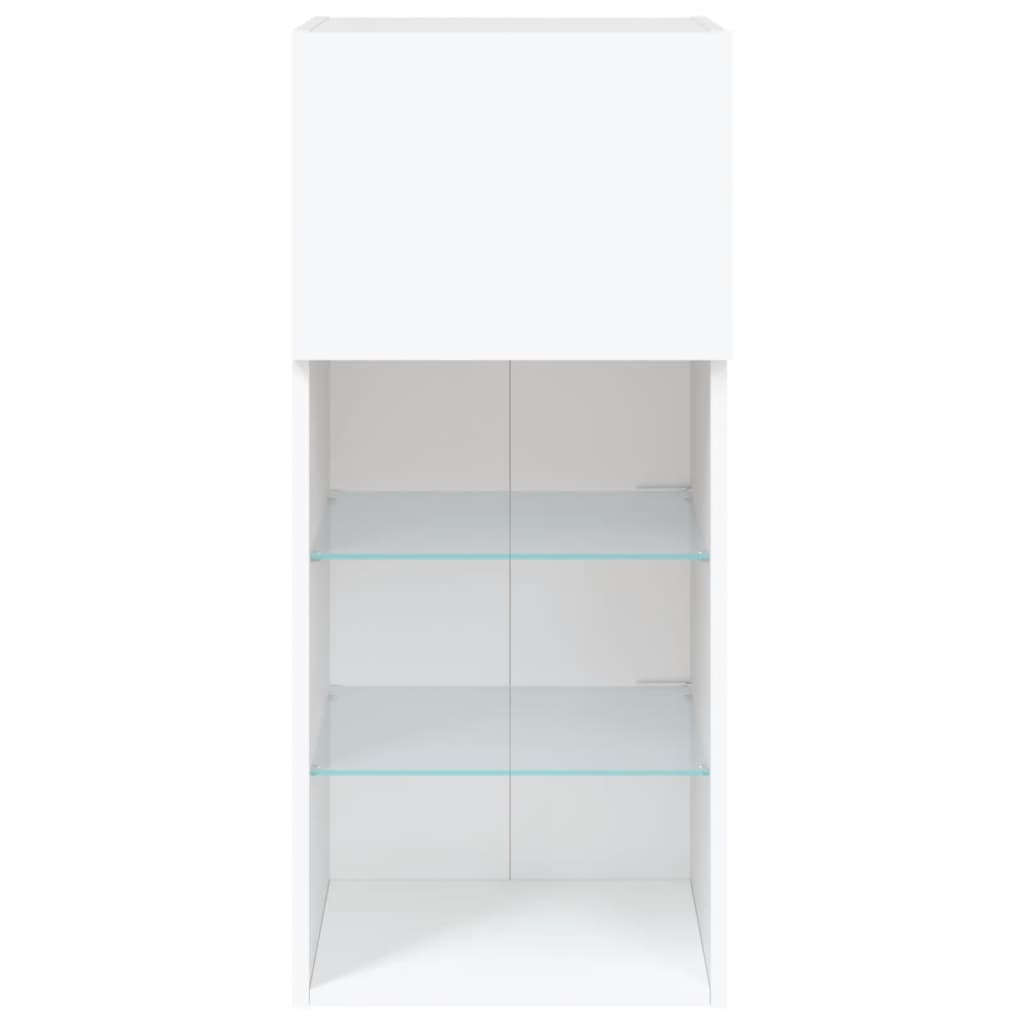 Comodă TV cu lumini LED, alb, 40,5x30x90 cm GartenMobel Dekor