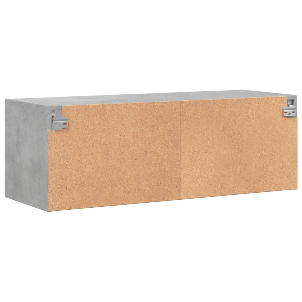 Dulap de perete cu uși din sticlă, gri beton, 102x37x35 cm GartenMobel Dekor