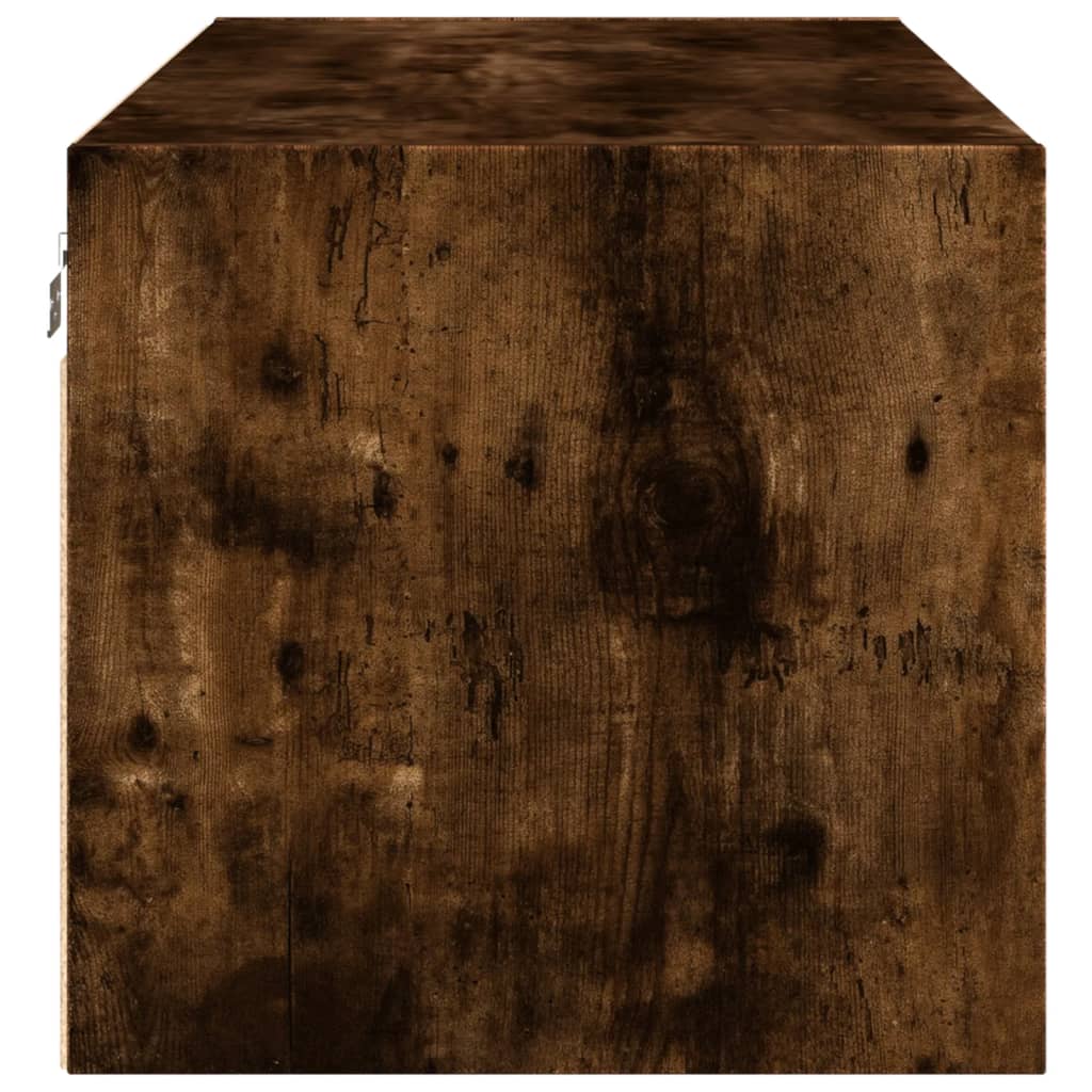 Dulap de perete cu uși din sticlă, stejar fumuriu,102x37x35 cm GartenMobel Dekor