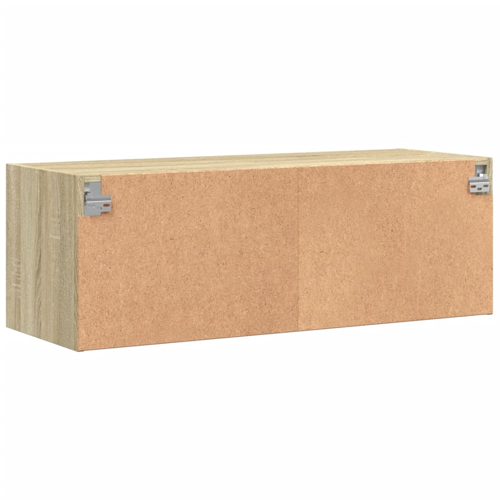 Dulap de perete cu uși din sticlă, stejar sonoma, 102x37x35 cm GartenMobel Dekor