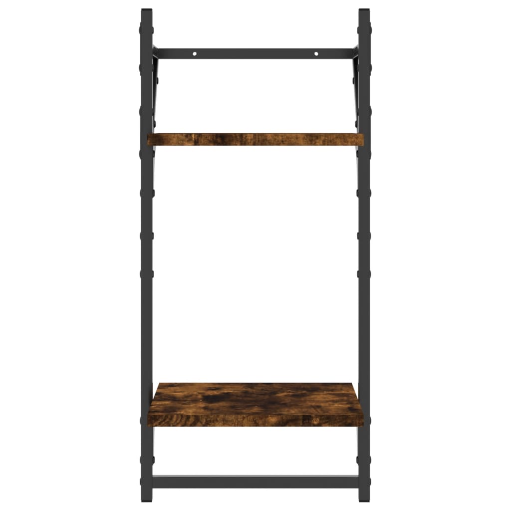 Set rafturi de perete cu bare, 6 buc., stejar fumuriu, lemn GartenMobel Dekor