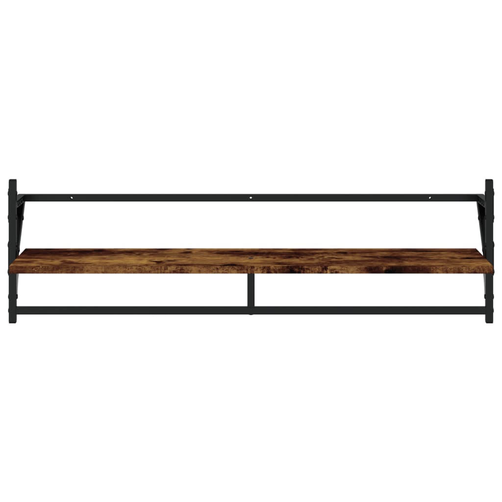 Set rafturi de perete cu bare, 6 buc., stejar fumuriu, lemn GartenMobel Dekor