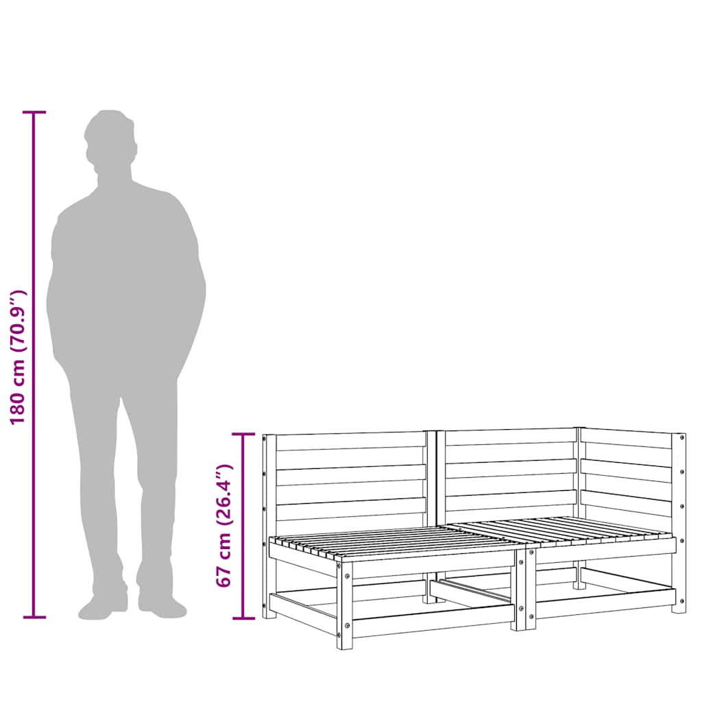 Canapea de grădină cu 2 locuri, alb, lemn masiv de pin GartenMobel Dekor