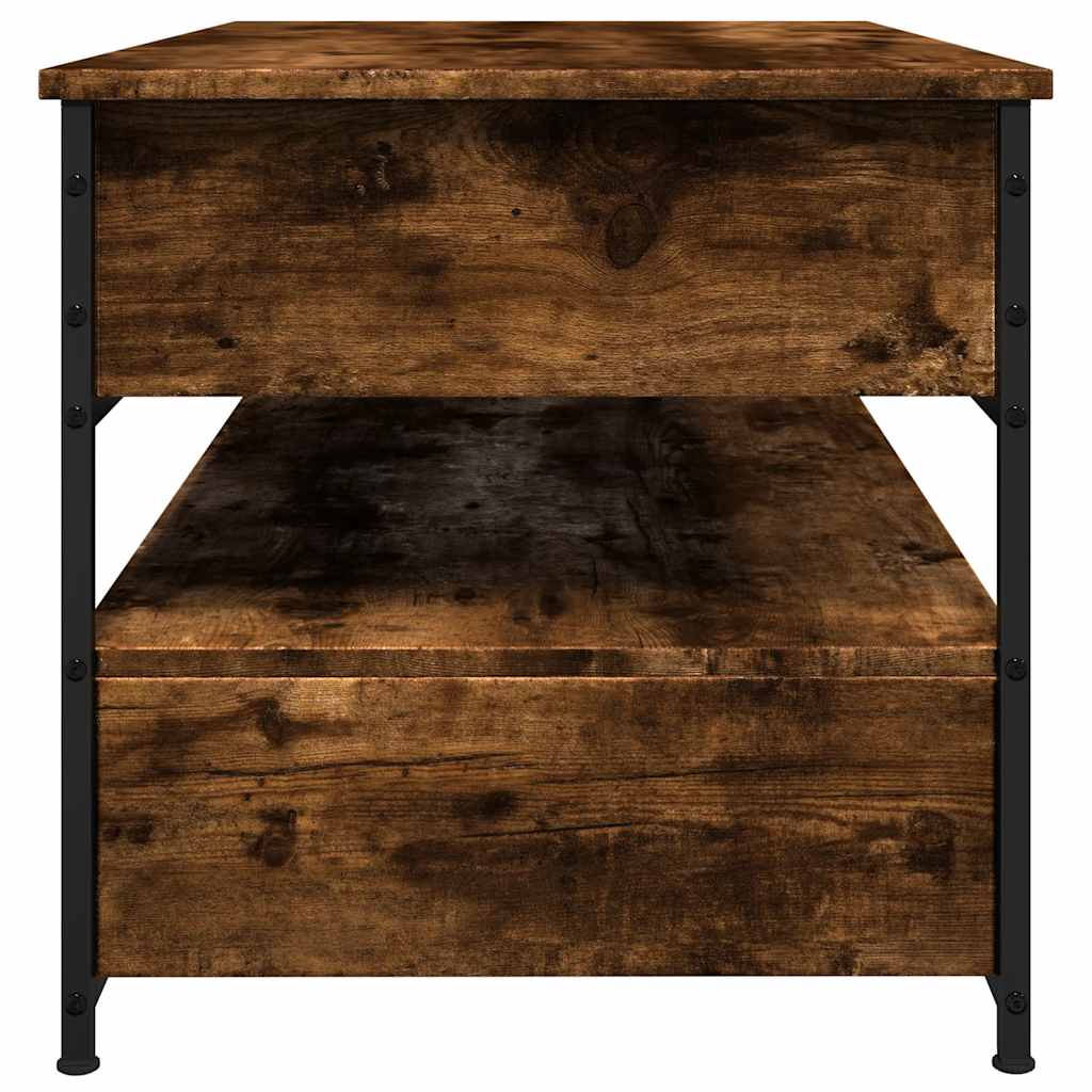 Măsuță de cafea stejar fumuriu 85x50x50 cm lemn prelucrat/metal GartenMobel Dekor