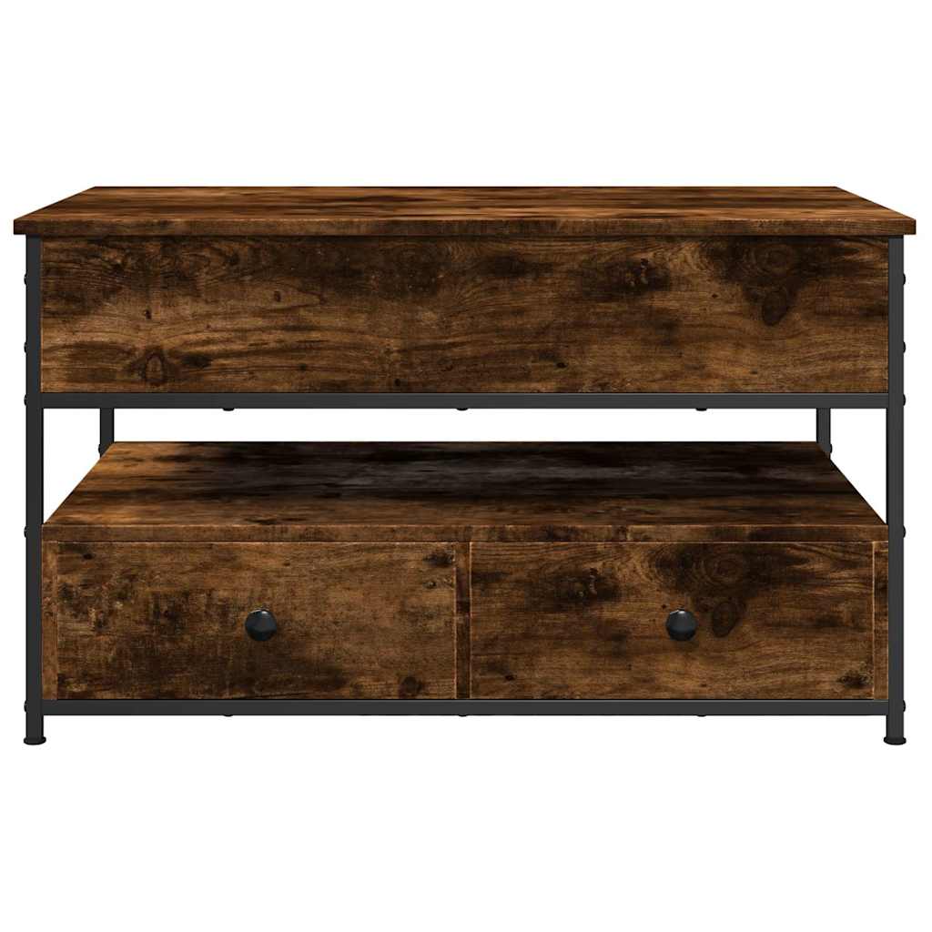 Măsuță de cafea stejar fumuriu 85x50x50 cm lemn prelucrat/metal GartenMobel Dekor