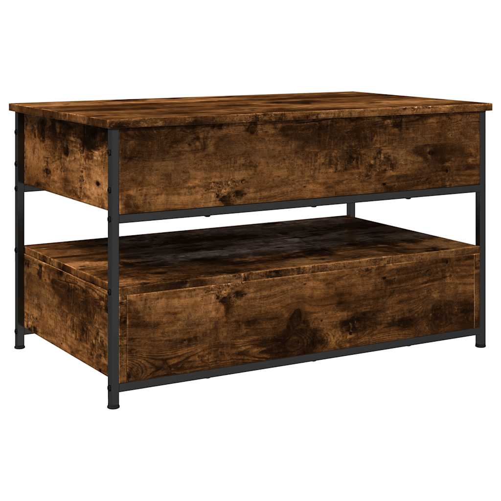 Măsuță de cafea stejar fumuriu 85x50x50 cm lemn prelucrat/metal GartenMobel Dekor