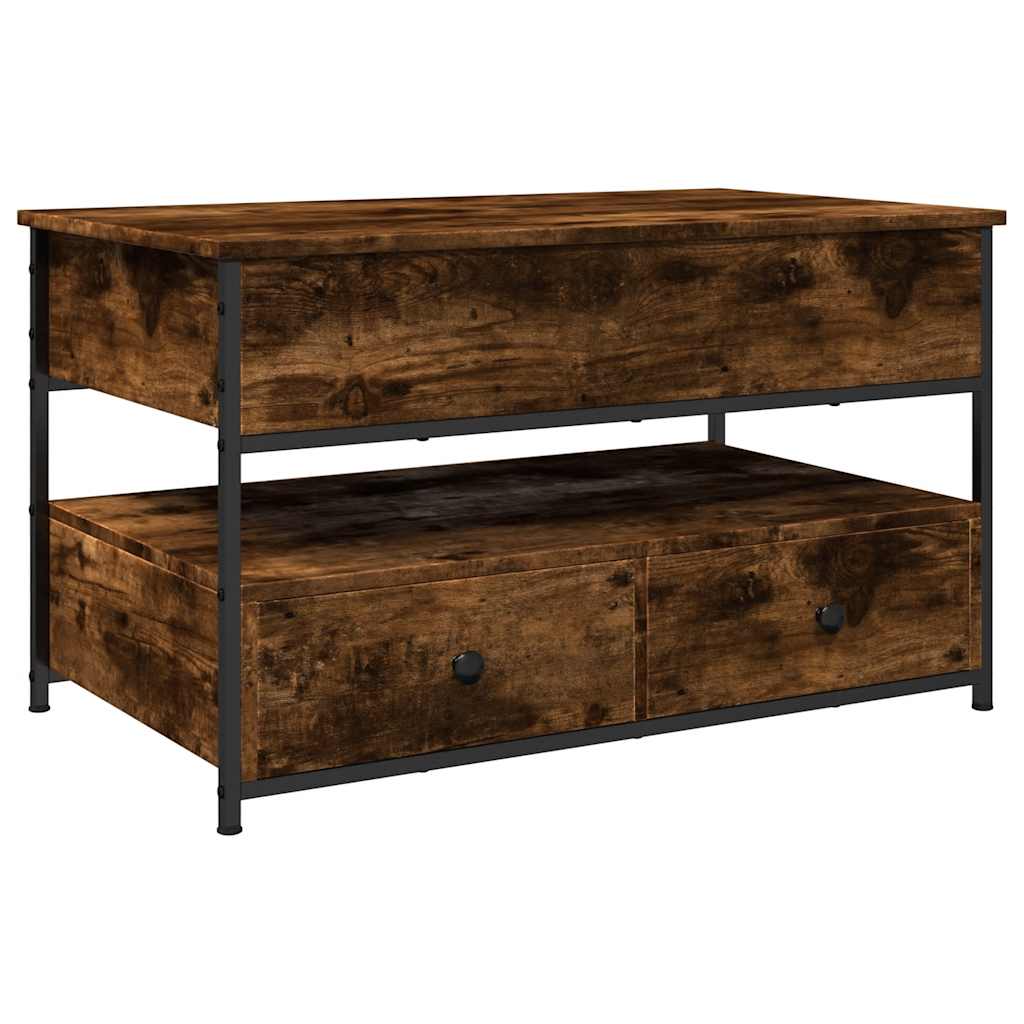 Măsuță de cafea stejar fumuriu 85x50x50 cm lemn prelucrat/metal GartenMobel Dekor