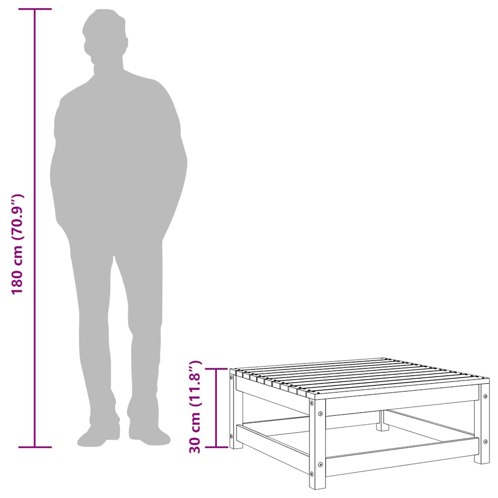 Taburet de grădină, 70x70x30 cm, lemn masiv de douglas GartenMobel Dekor