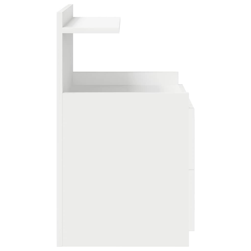 Noptiere 2 buc. cu 2 sertare, alb, 40x36,5x62 cm GartenMobel Dekor