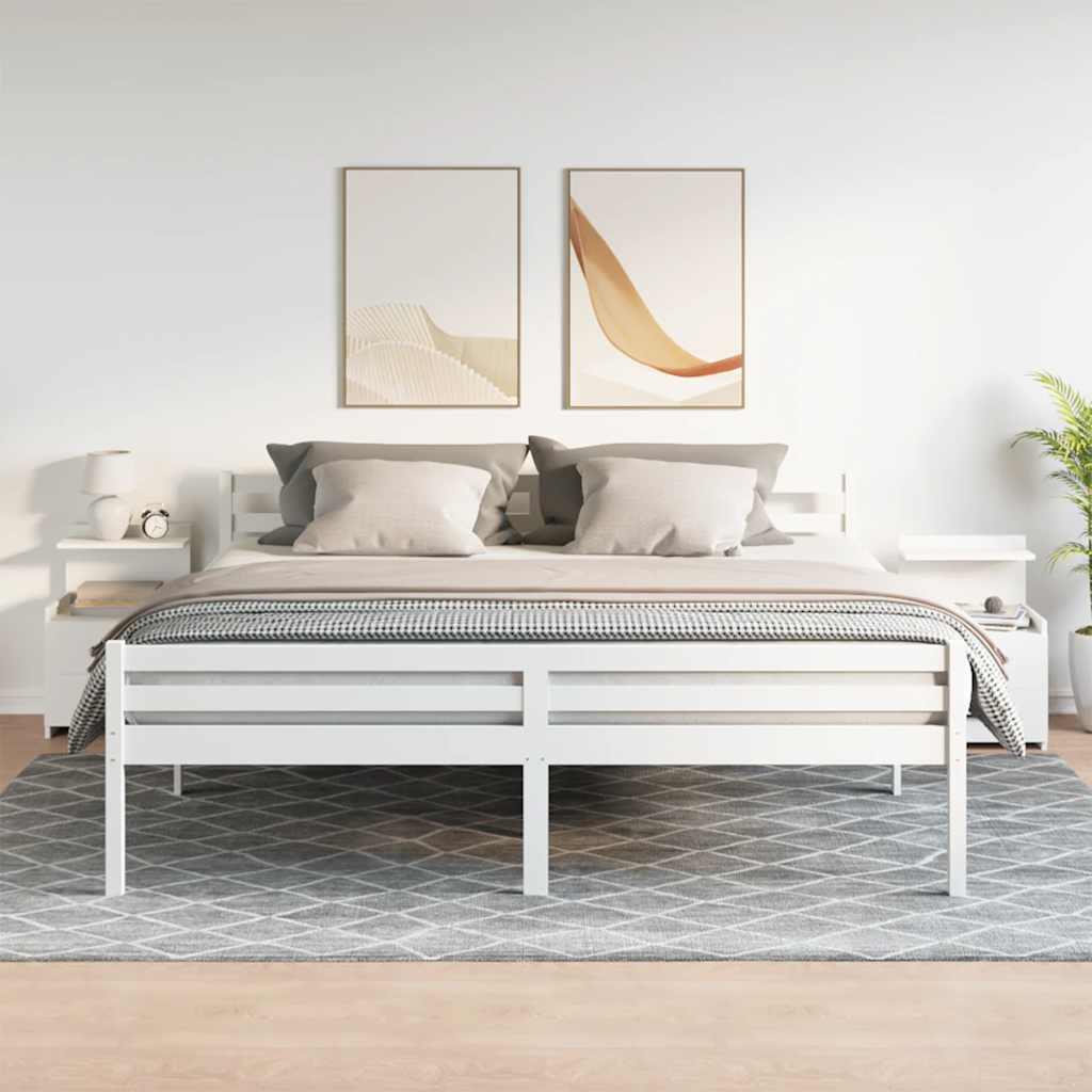 Noptiere 2 buc. cu 2 sertare, alb, 40x36,5x62 cm GartenMobel Dekor