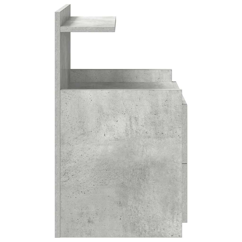 Noptiere 2 buc. cu 2 sertare, gri beton, 40x36,5x62 cm GartenMobel Dekor
