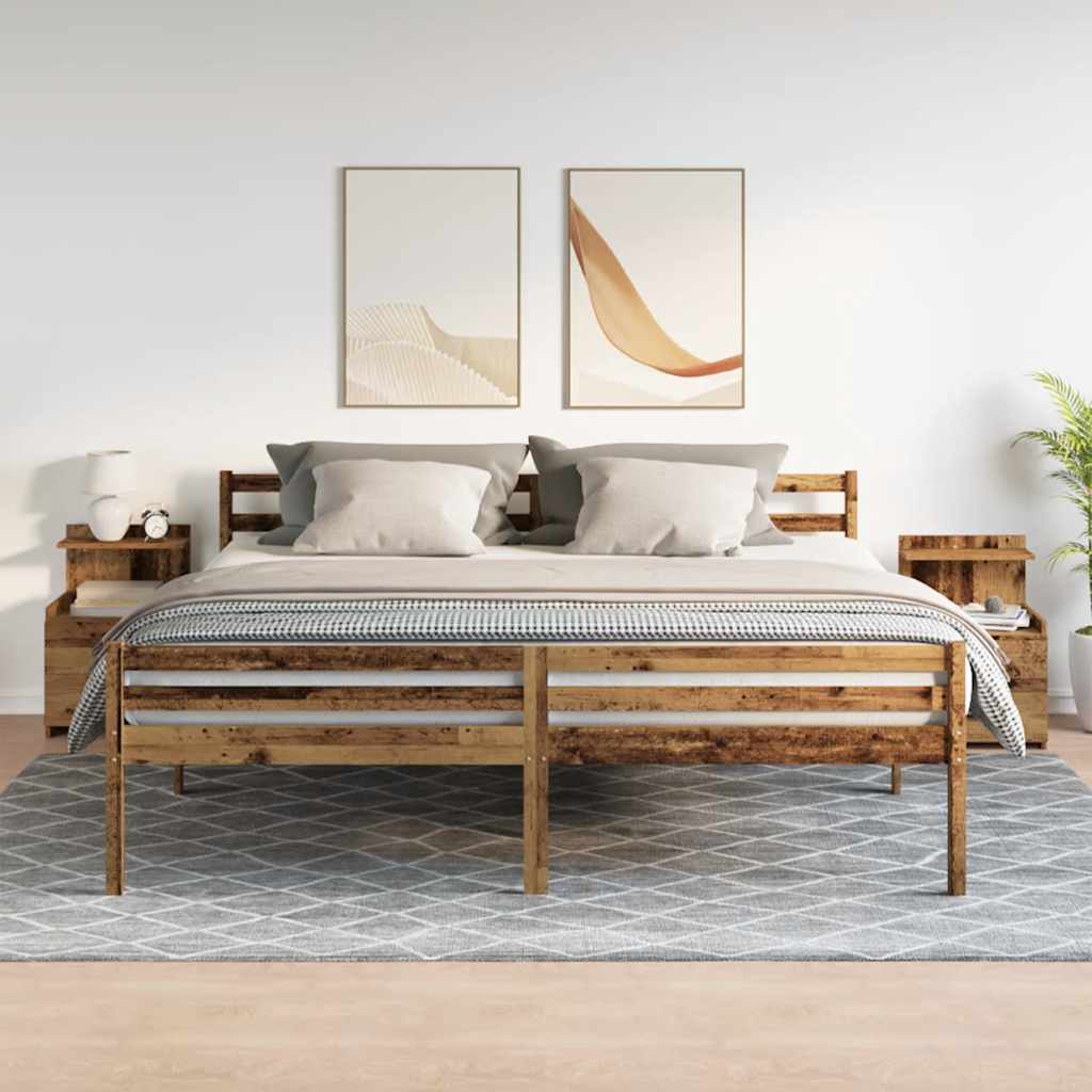 Noptiere 2 buc. cu 2 sertare, lemn vechi, 40x36,5x62 cm GartenMobel Dekor