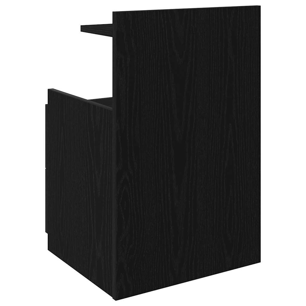 Noptiere 2 buc. cu 2 sertare, negru, 40x36,5x62 cm GartenMobel Dekor