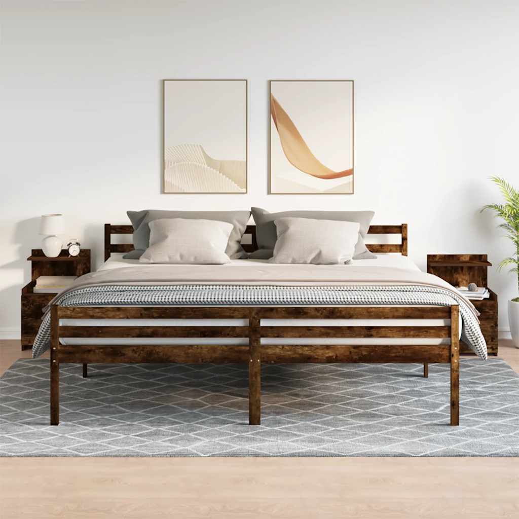 Noptiere 2 buc. cu 2 sertare, stejar afumat, 40x36,5x62 cm GartenMobel Dekor