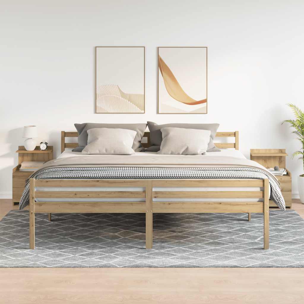 Noptiere 2 buc. cu 2 sertare, stejar artizanal, 40x36,5x62 cm GartenMobel Dekor