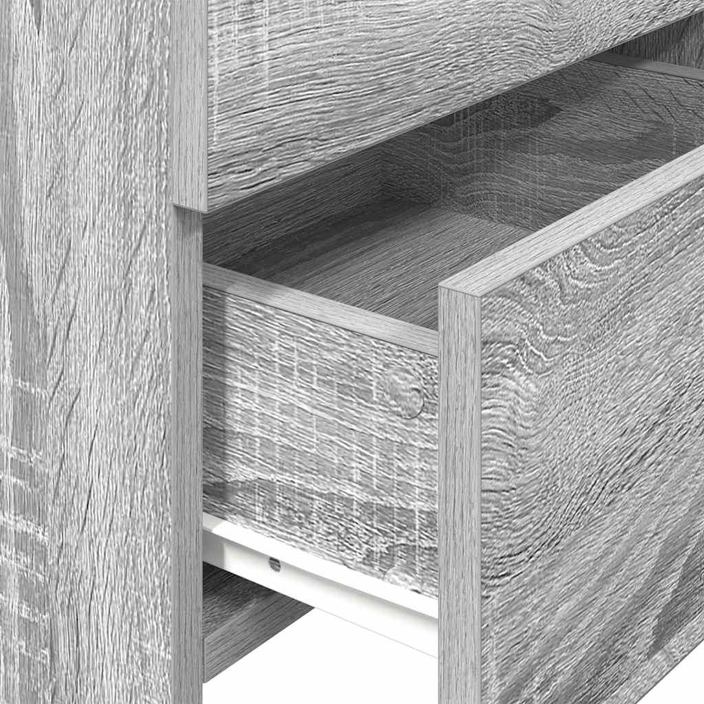 Noptiere 2 buc. cu 2 sertare gri Sonoma 40x36,5x62 cm GartenMobel Dekor