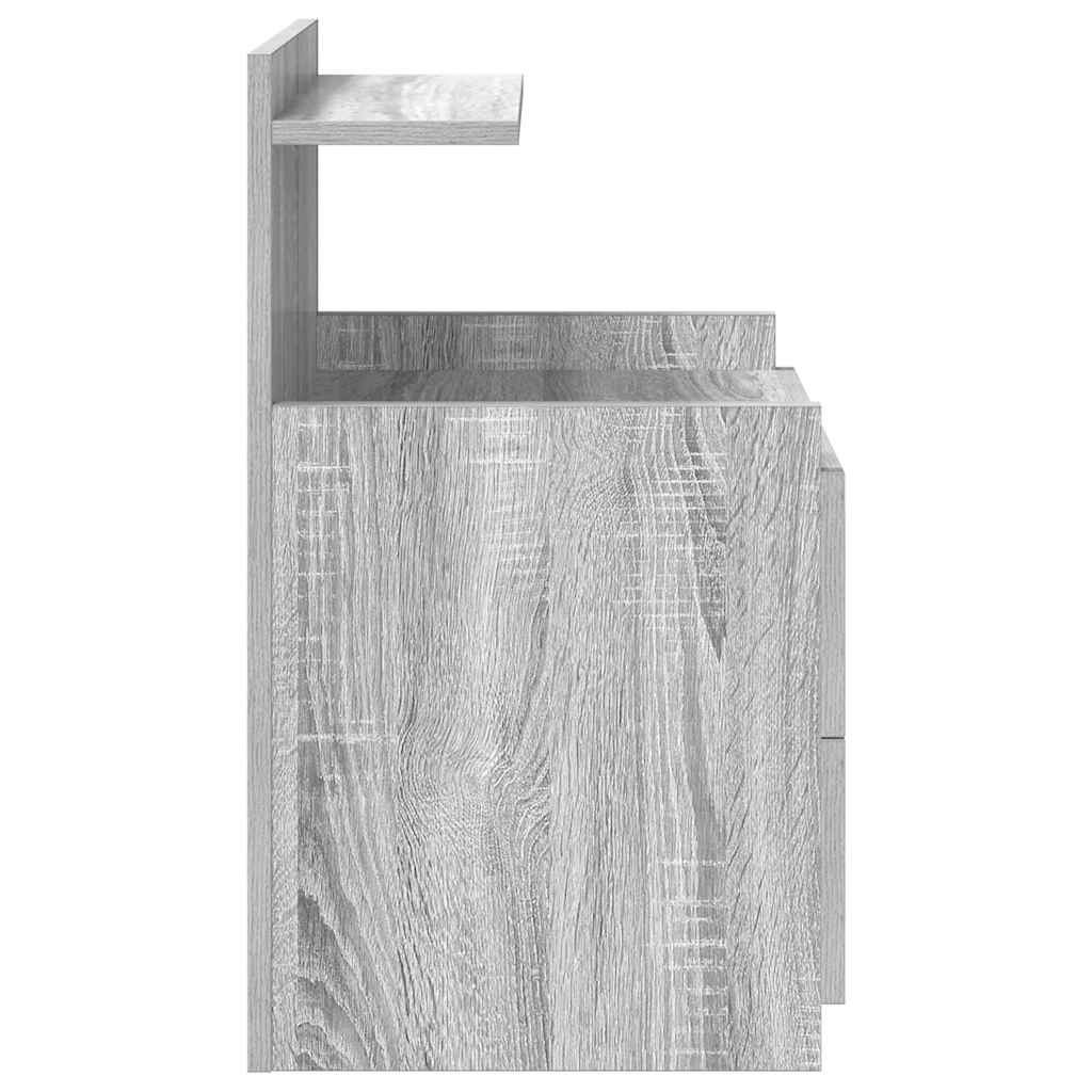 Noptiere 2 buc. cu 2 sertare gri Sonoma 40x36,5x62 cm GartenMobel Dekor