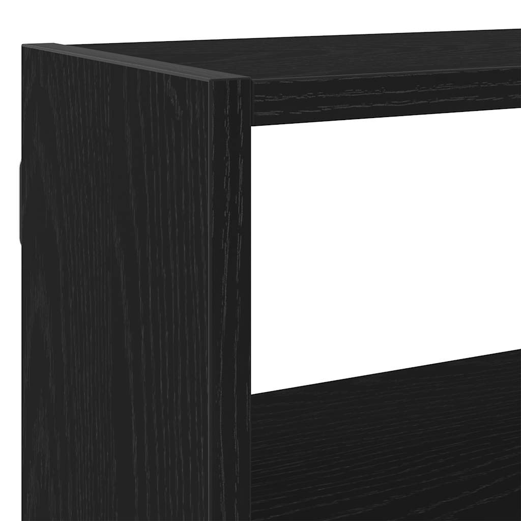 Raft cubic de perete cu 7 compartimente negru lemn prelucrat GartenMobel Dekor