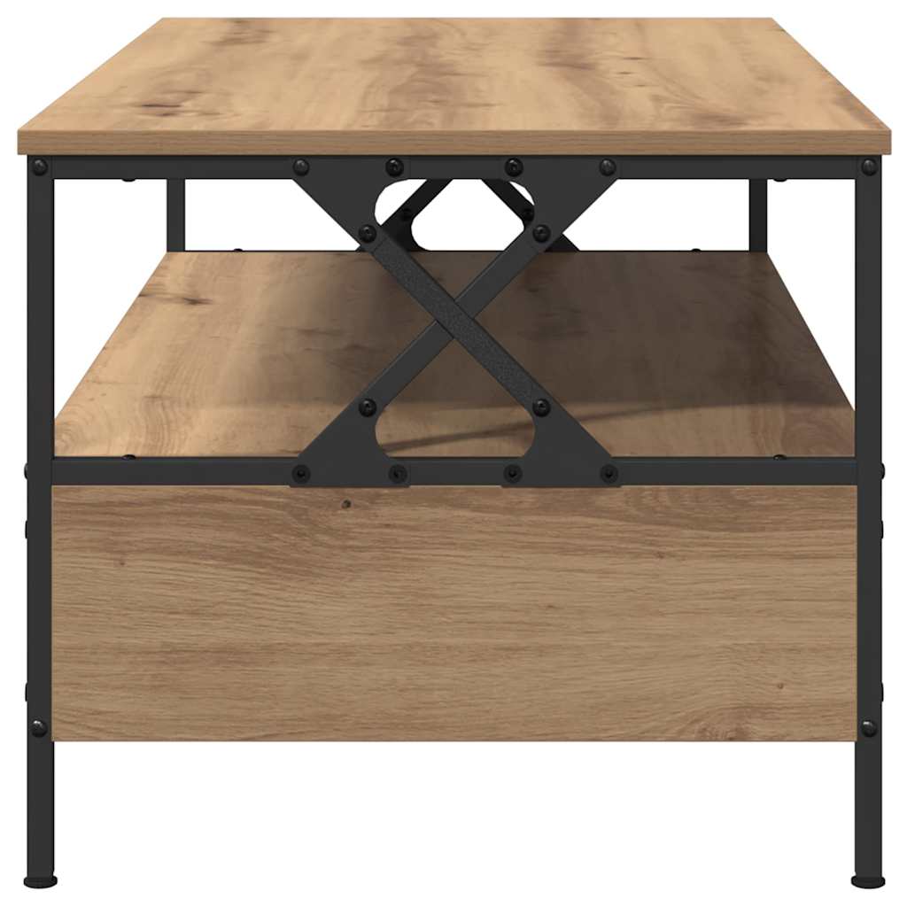 Masă de cafea stejar artizanal 100 x 51 x 45 cm Lemn compozit GartenMobel Dekor