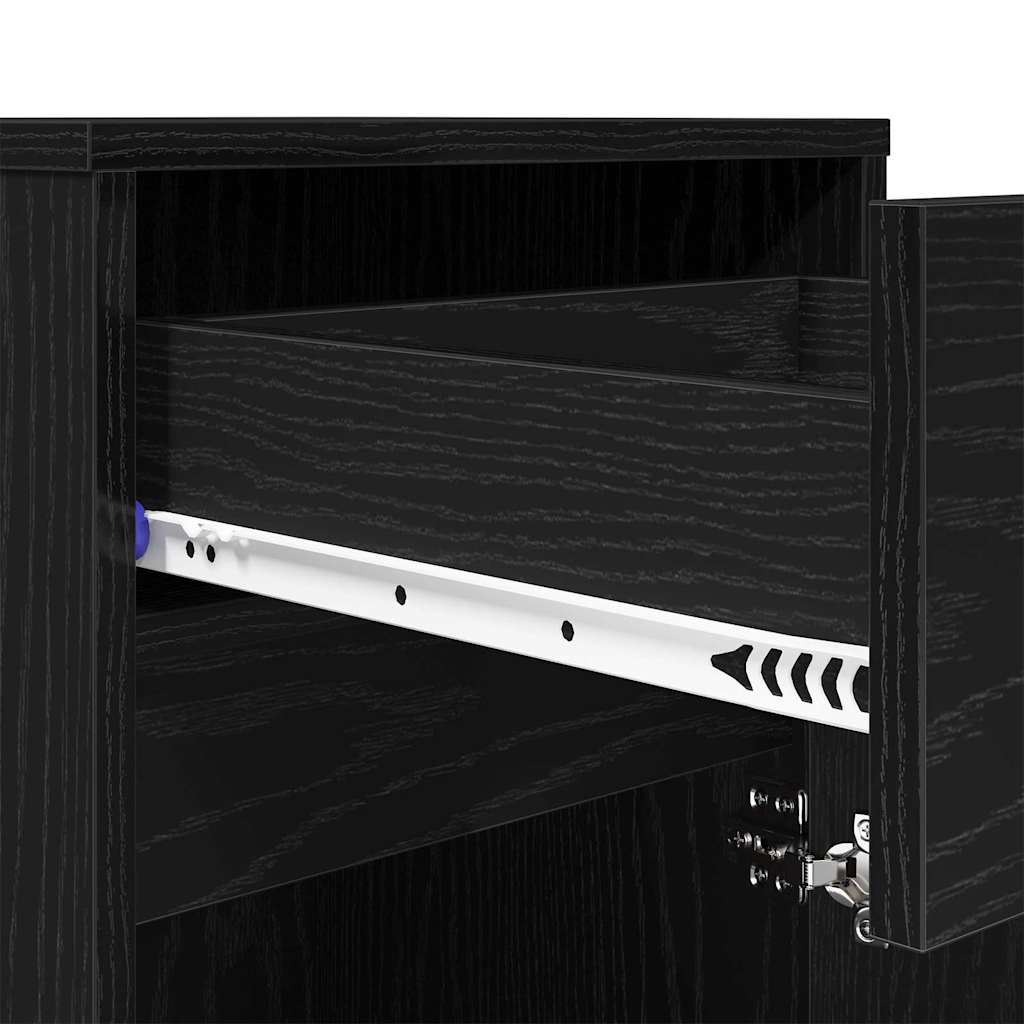 Noptieră LED cu sertar Stejar negru 38 x 34 x 61 cm PAL GartenMobel Dekor