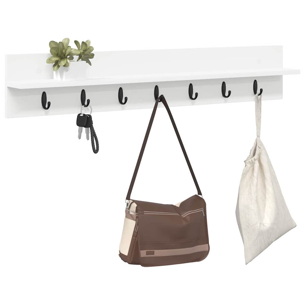 Răcător de paltoane montat pe perete Alb 100 x 10.5 x 18 cm GartenMobel Dekor