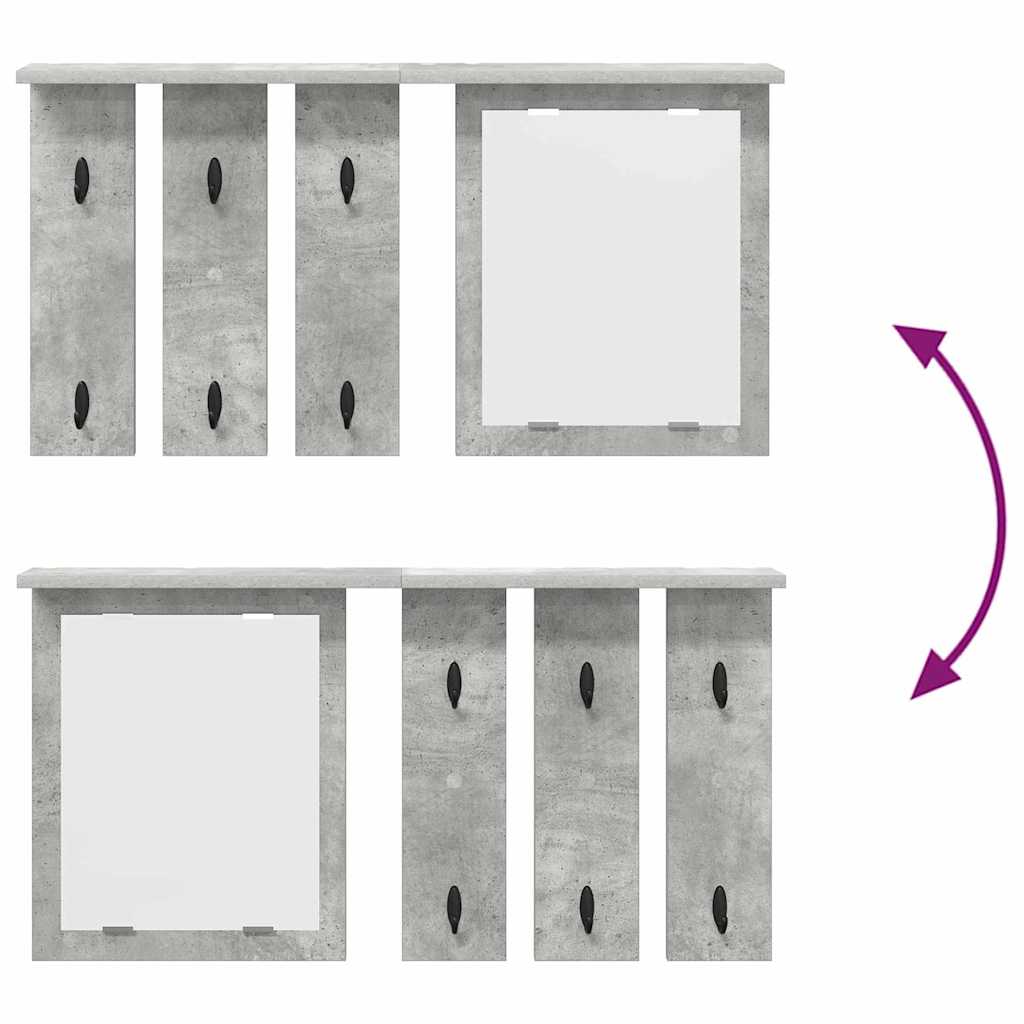 Răcător de paltoane montat pe perete Gri beton 85 x 10 x 45 cm GartenMobel Dekor