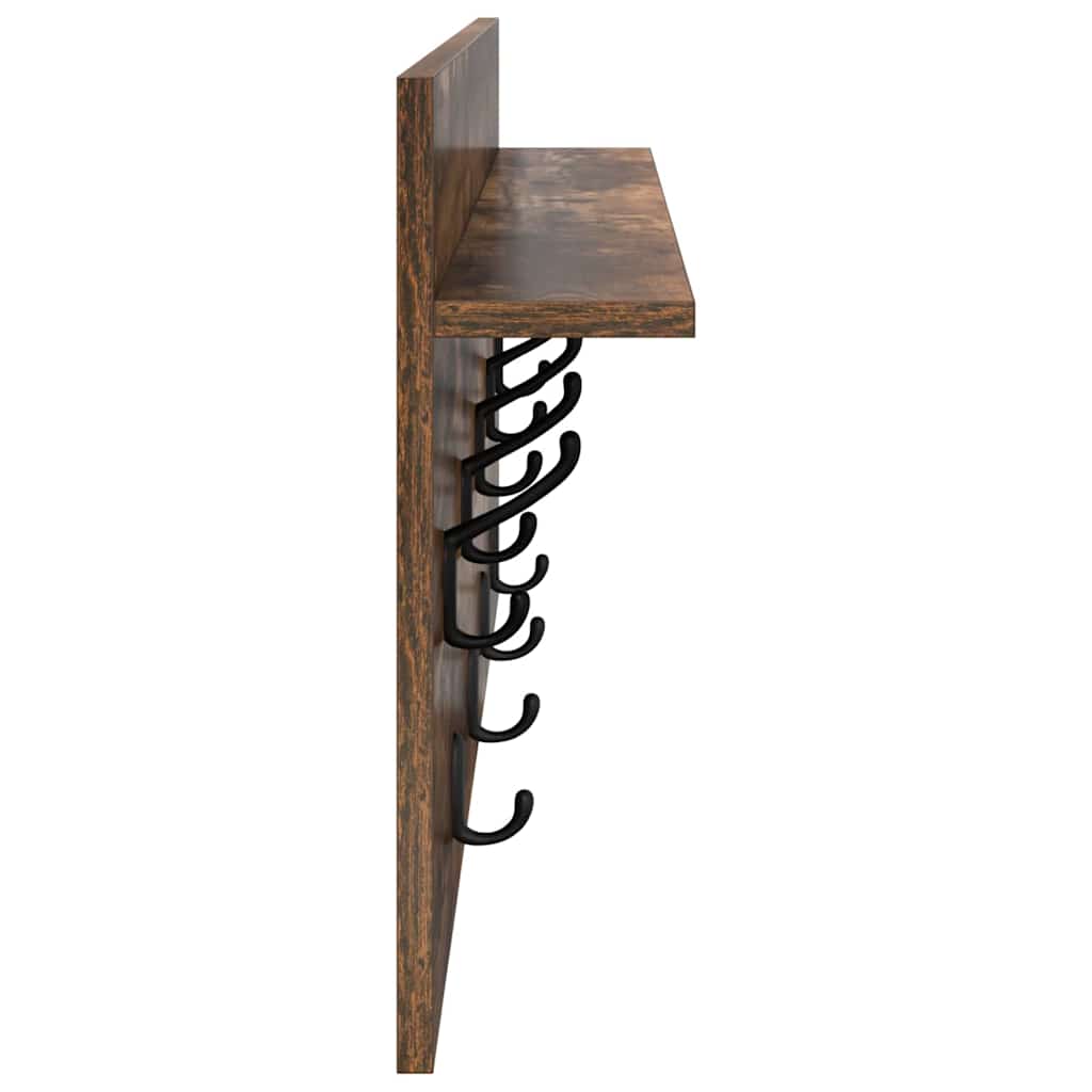 Răcător de paltoane montat pe perete cu raft Pe perete Stejar afumat GartenMobel Dekor