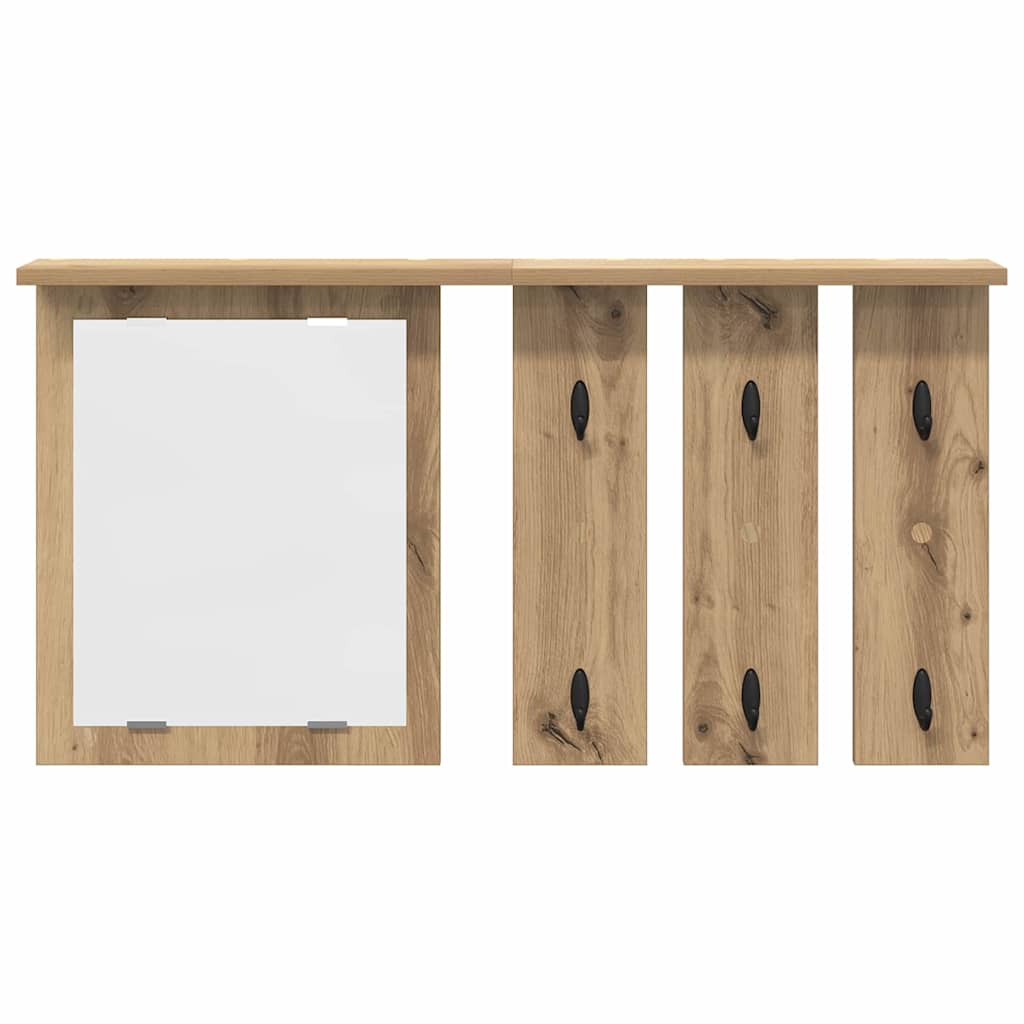 Răcător de paltoane montat pe perete cu raft Pe perete stejar artizanal GartenMobel Dekor