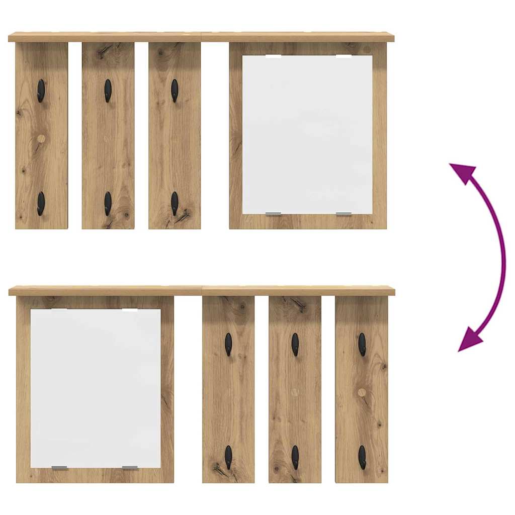 Răcător de paltoane montat pe perete cu raft Pe perete stejar artizanal GartenMobel Dekor