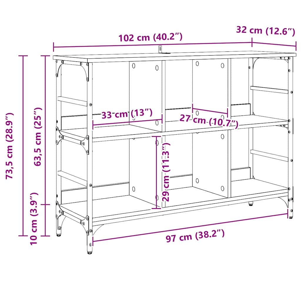 Bufet cu depozitare Negru 102 x 32 x 73.5 cm Lemn compozit GartenMobel Dekor