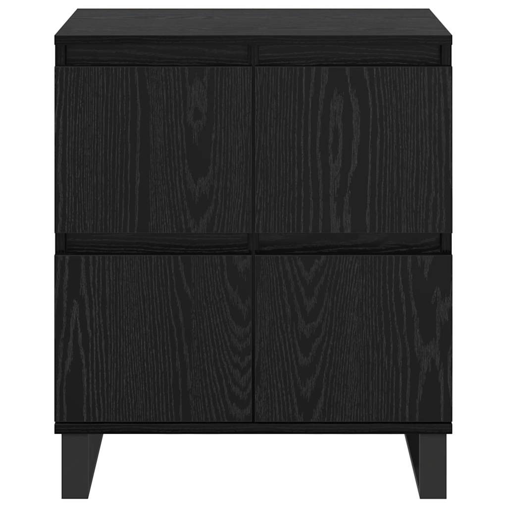Bufet cu depozitare cu ușă Negru 60 x 35 x 70 cm Lemn compozit GartenMobel Dekor