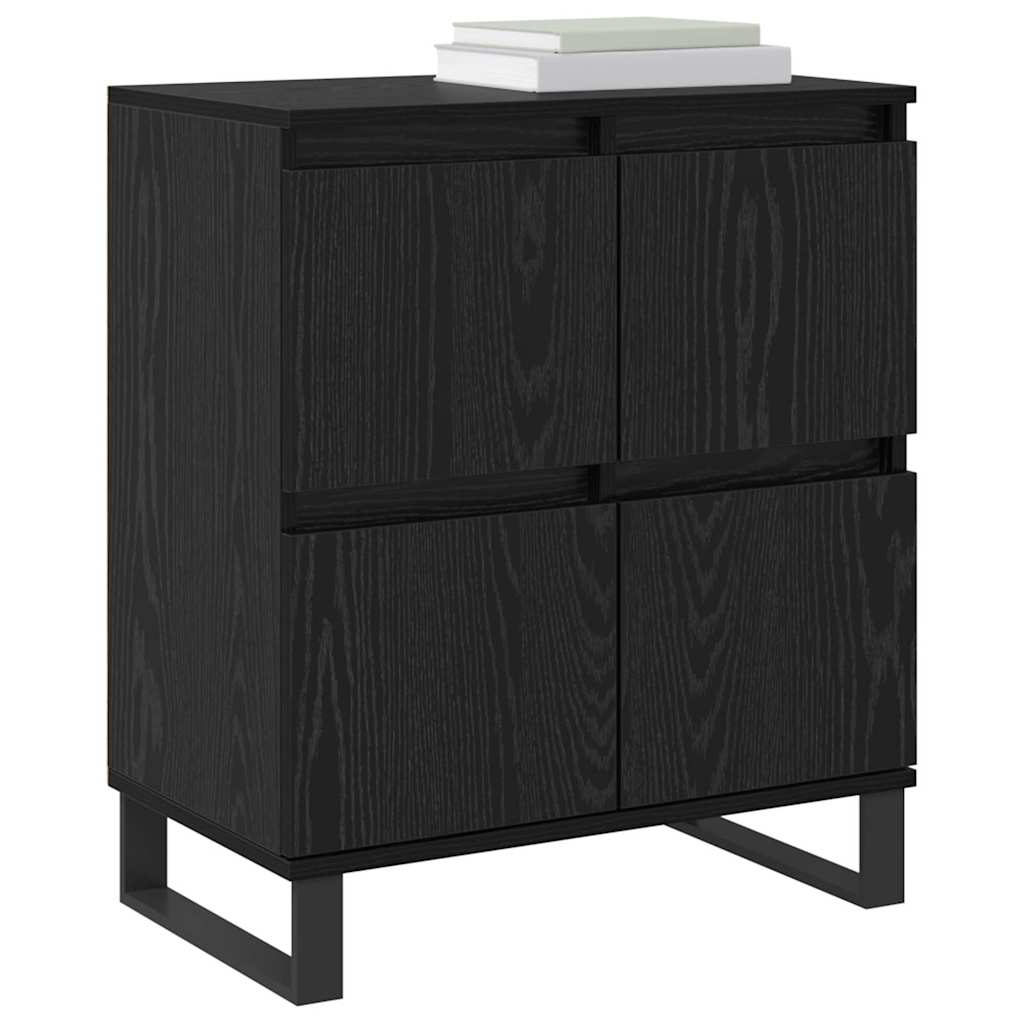 Bufet cu depozitare cu ușă Negru 60 x 35 x 70 cm Lemn compozit GartenMobel Dekor