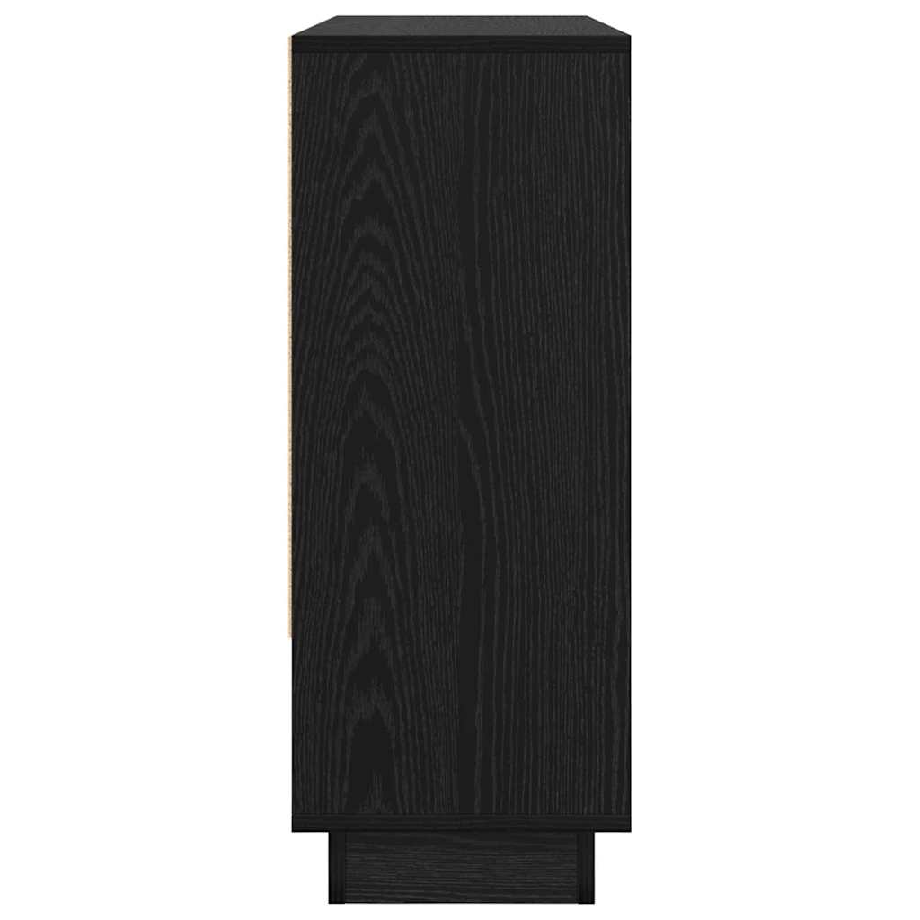 Bufet cu raft cu ușă Stejar negru 97 x 29 x 75 cm Lemn compozit GartenMobel Dekor