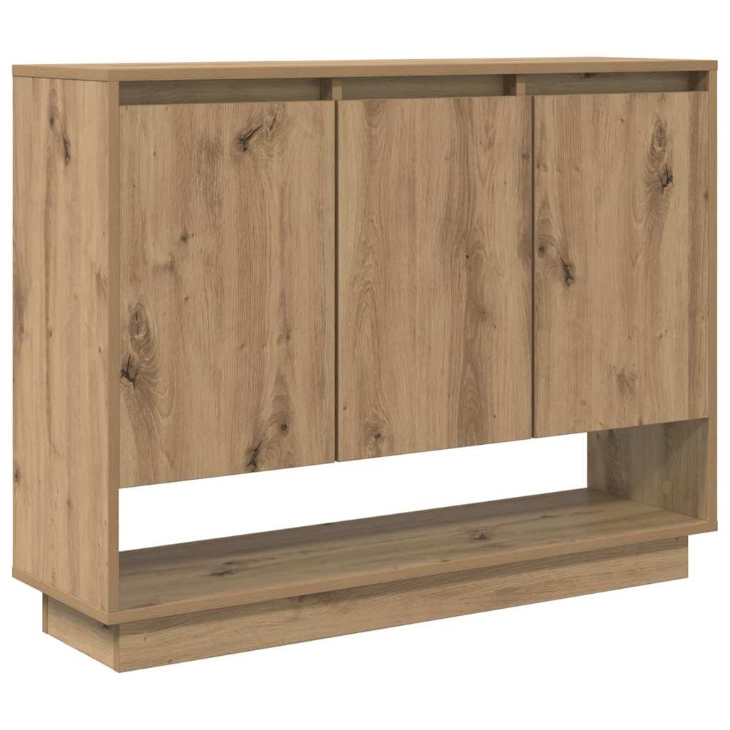 Bufet cu raft cu ușă stejar artizanal 97 x 29 x 75 cm Lemn compozit GartenMobel Dekor