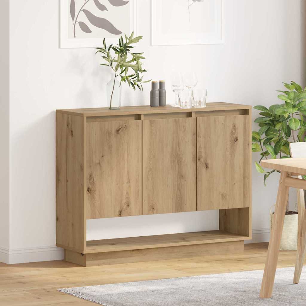 Bufet cu raft cu ușă stejar artizanal 97 x 29 x 75 cm Lemn compozit GartenMobel Dekor
