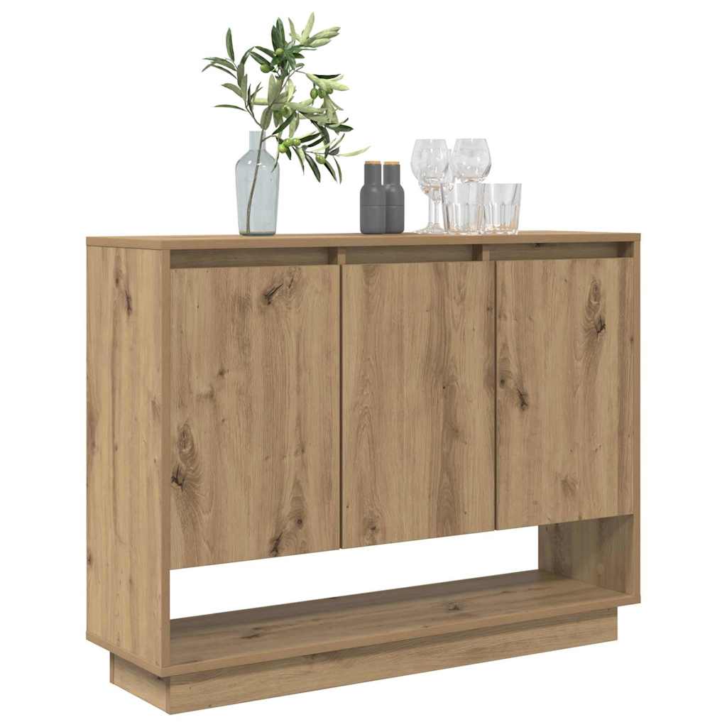 Bufet cu raft cu ușă stejar artizanal 97 x 29 x 75 cm Lemn compozit GartenMobel Dekor