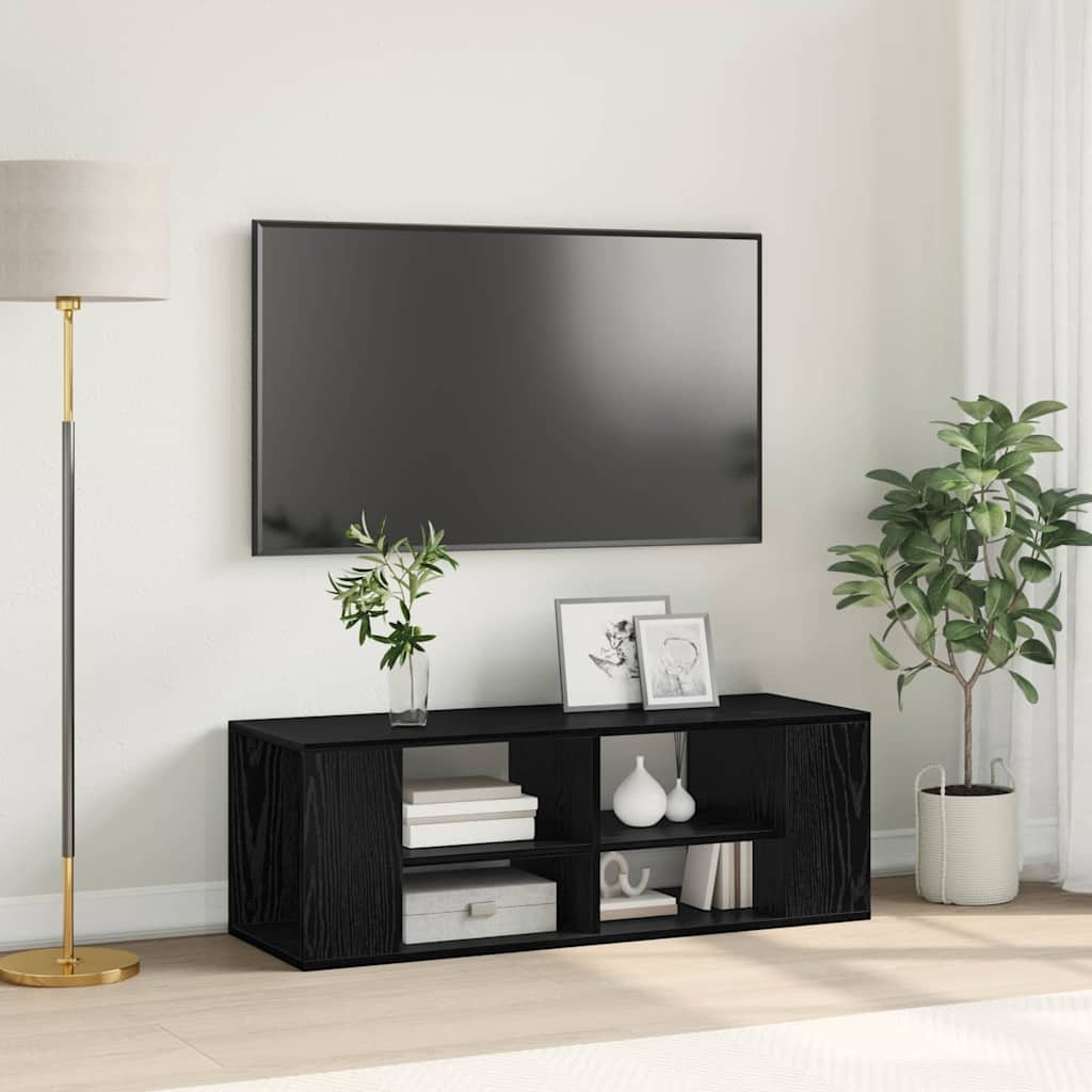 Cabinet TV cu raft Stejar negru 102 x 35 x 35 cm Lemn compozit GartenMobel Dekor