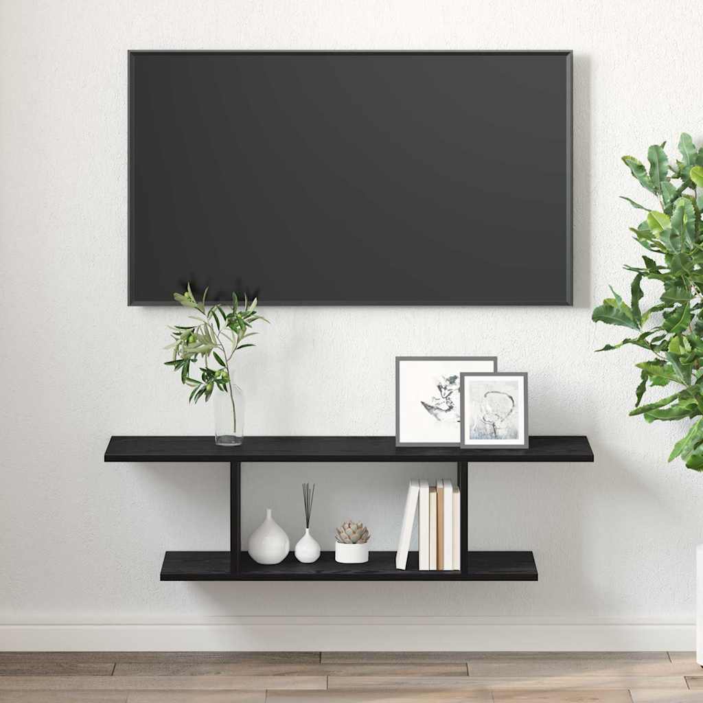 Cabinet TV cu raft cu depozitare Negru 103 x 30 x 26.5 cm Lemn compozit GartenMobel Dekor