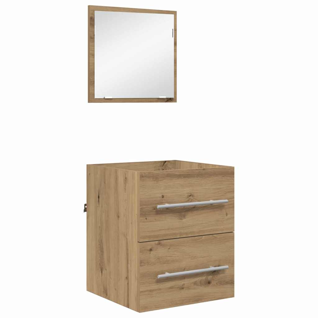 Dulap de Baie Stejar artisanal 41 x 38.5 x 48 cm Lemn compozit GartenMobel Dekor
