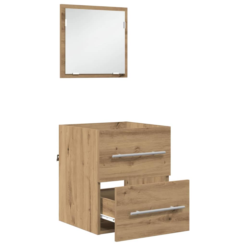 Dulap de Baie Stejar artisanal 41 x 38.5 x 48 cm Lemn compozit GartenMobel Dekor
