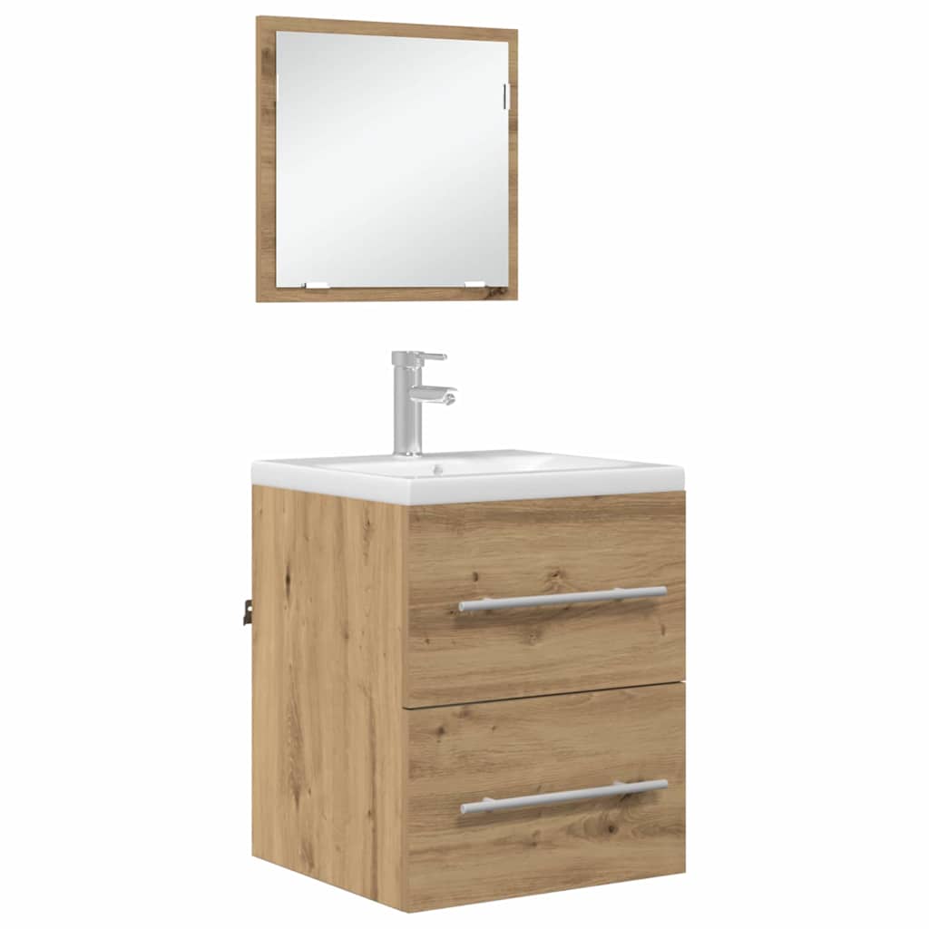 Dulap de Baie Stejar artisanal 41 x 38.5 x 48 cm Lemn compozit GartenMobel Dekor