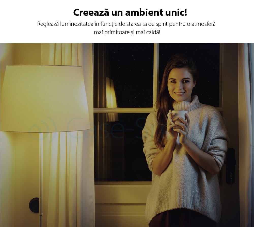 Bec inteligent LED Wireless Homeflow B-5003, E14, 5W, 400lm, dimabil, lumina calda/ rece, Control de pe telefonul mobil SmartElectro IntelligentHouse