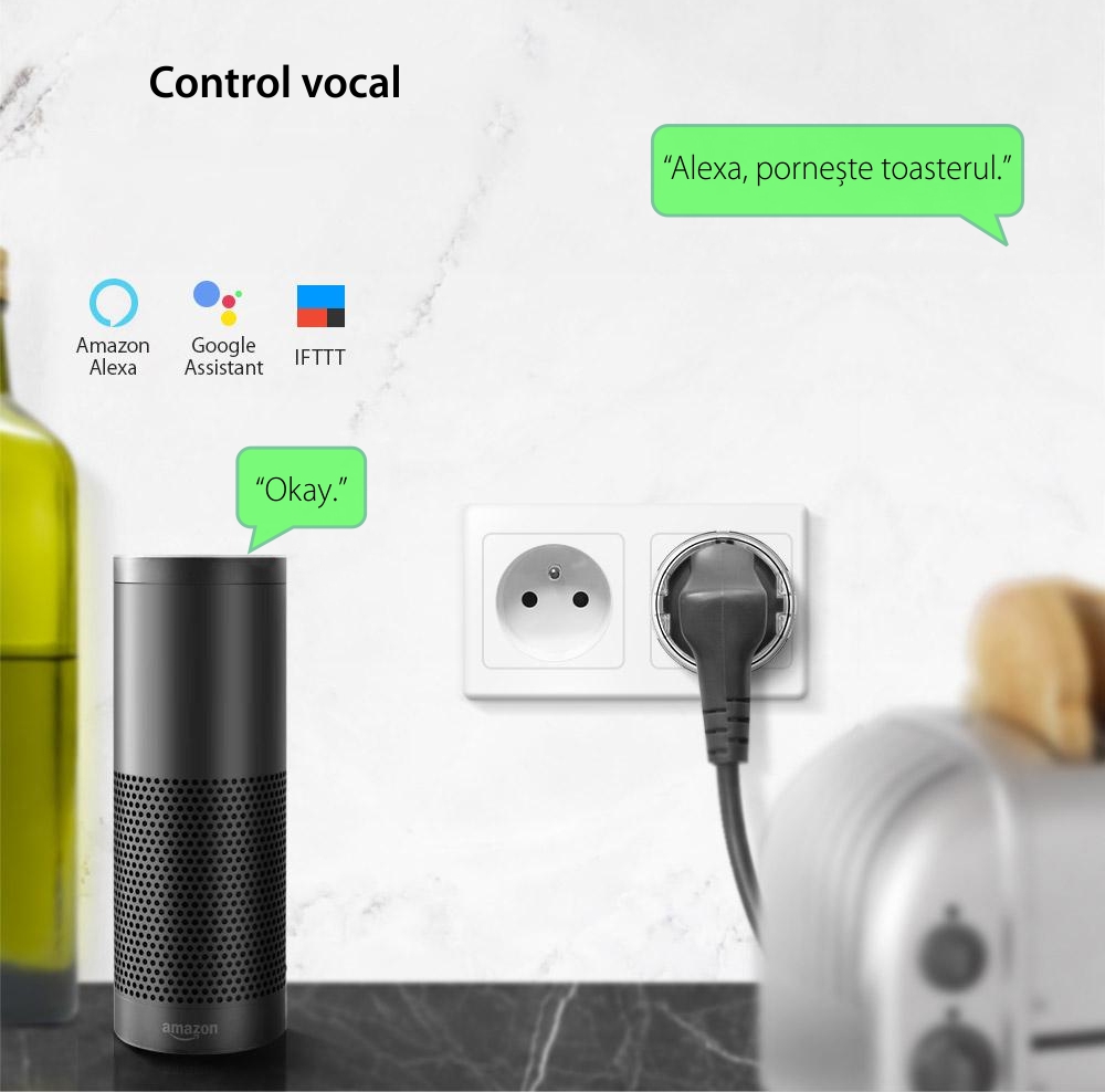 Priza inteligenta BlitzWolf BW-SHP6 Pro, Wi-Fi, Programabila, Monitorizare energie SmartElectro IntelligentHouse